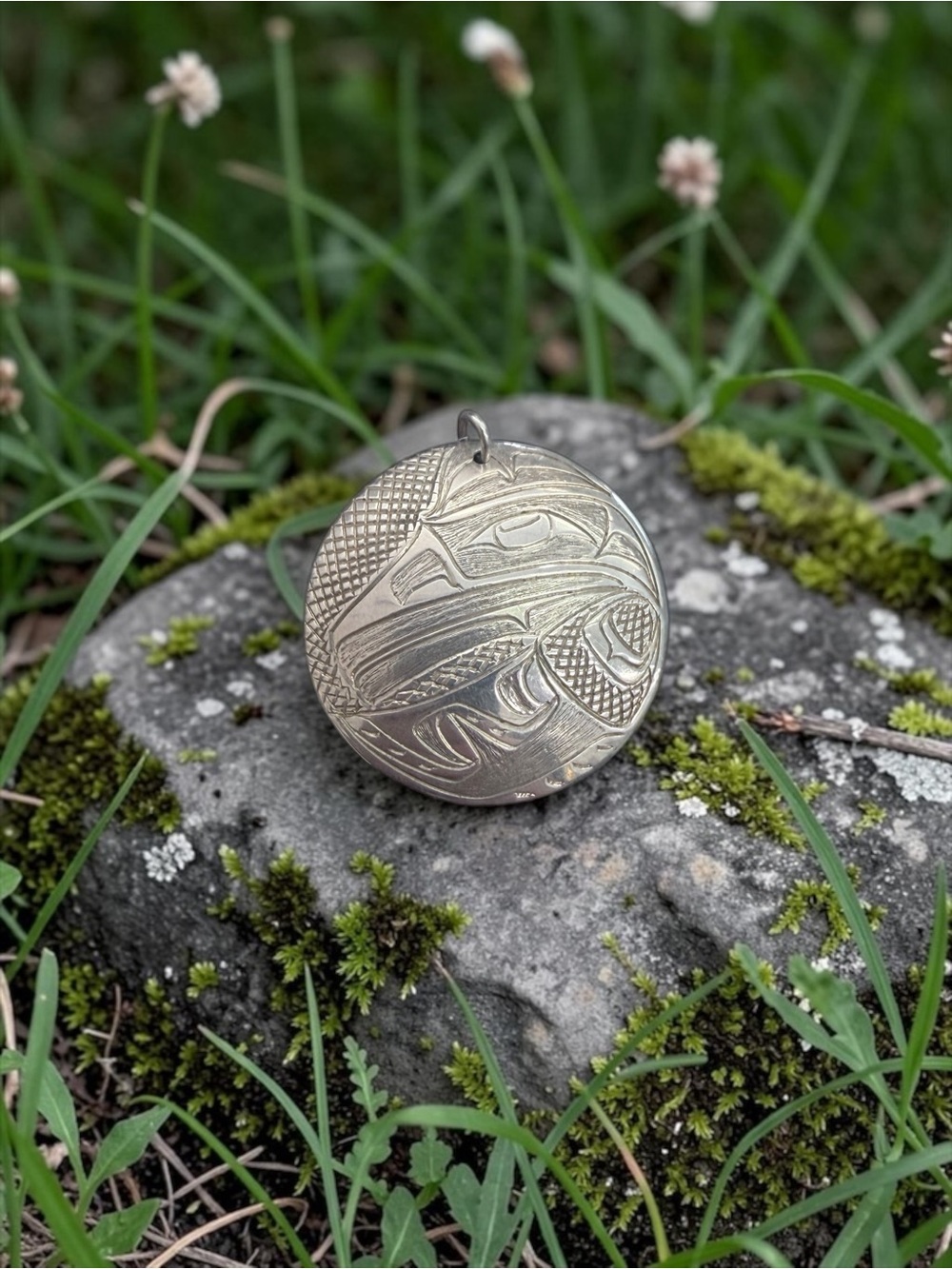 First Nations Sterling Silver Pendant by Nancy Dawson